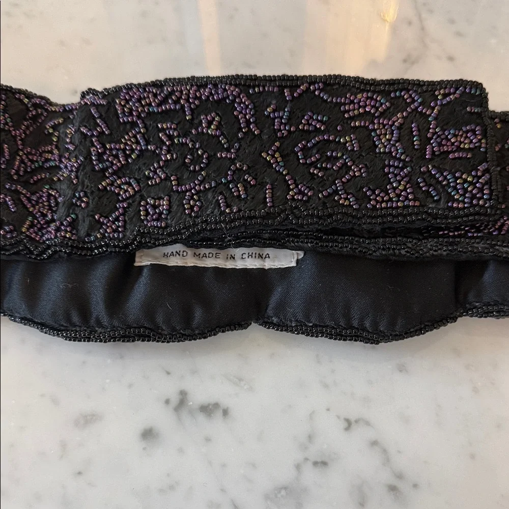 Dior Black Beaded Belt with Iridescent Purple Accents - Picture 4 of 7